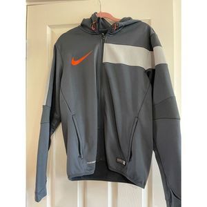 Nike Jacket Gray Full-Zip Pockets Therma-Fit